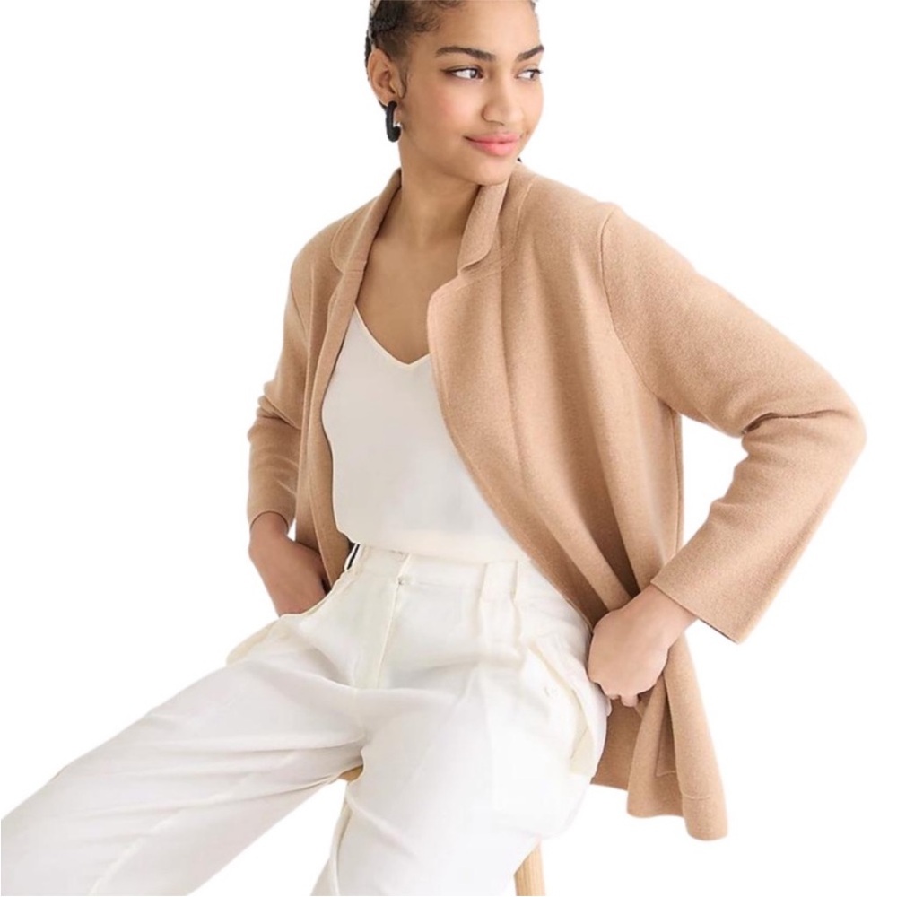 JCrew Sweater Blazer Tan